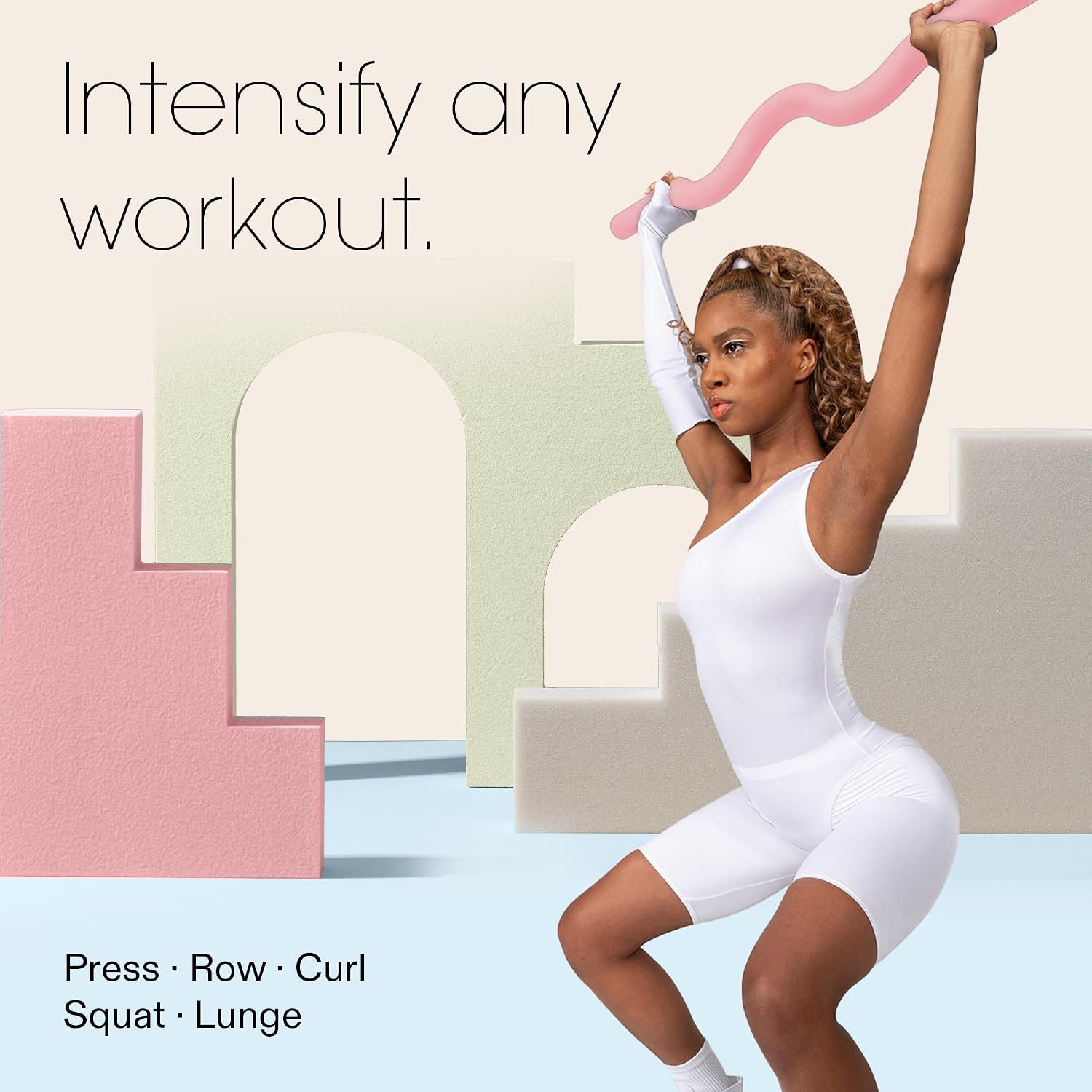 Bala Beam, Curl Bar for Working Out - Ergonomic Weight Bar for Press, Curl, Row, Squat, Lunge & Full Body Exercise - EZ Curling Bar Strength Training Home Gym Accessory
