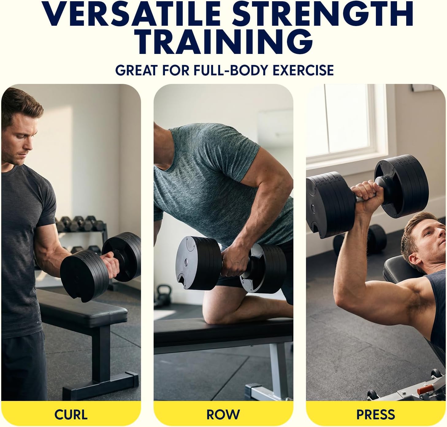 SQUATZ Adjustable Dumbbells with Quick Weight Change, Space-Saving Dumbbell Set with Anti‑Slip Handle, Secure Locking System, Heavy‑Duty Plates & Base for Home Workout and Strength Training