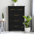 NEDYO 5 Drawer Dresser, Modern Tall Drawer Chest, Wooden Storage Organizer Cabinet for Bedroom, Living Room, Hallway, Entryway, Office. Black