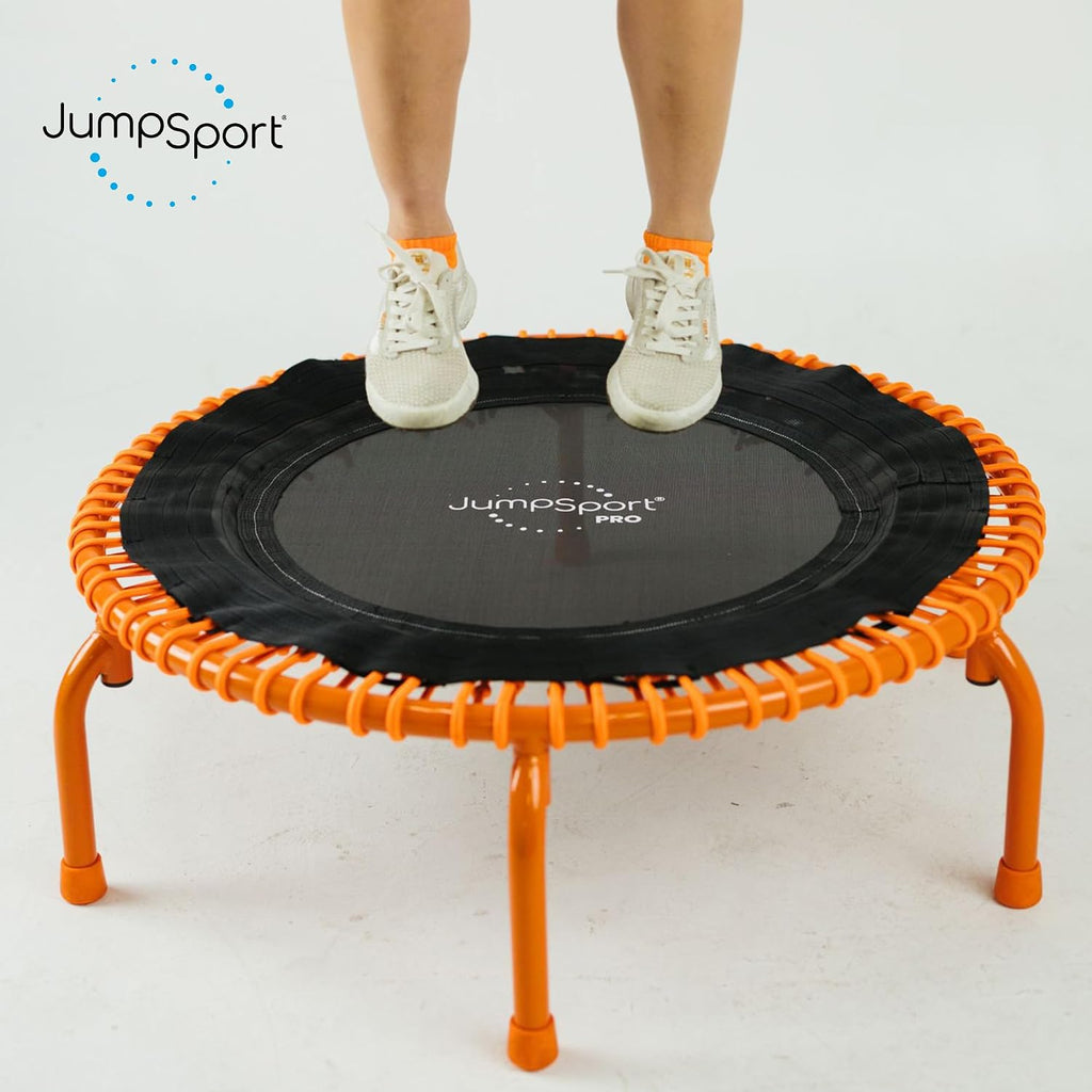 JumpSport 350 PRO 39 Inch Fitness Trampoline Indoor Rebounder Cardio Workout Equipment 300 lb Capacity