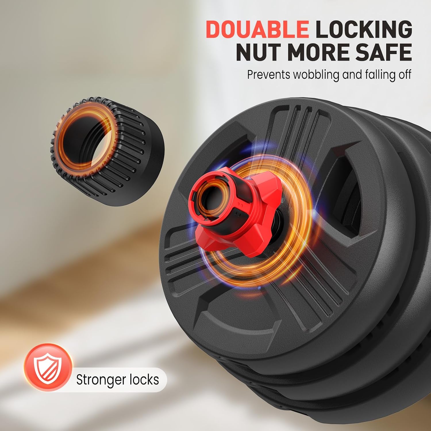 UKEEP Adjustable Dumbbells Set, 20/30/40/60/80lbs Free Weight Set with Connector of 2 Convertible to Barbell, Fitness Exercises for Home Gym Suitable Men/Women