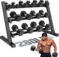 Dumbbell Sets with Rack, Rubber Hex Dumbbells, 160/220/280/360/450/550LBS, Hand Weights with Chrome Handle for Strength Training