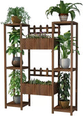 Potting Bench Table,Garden Potting Table, Plant Pot Stand Multiple Flower Display Stands Planter Rack Shelves for Corner Balcony Window Patio Living Room (Color : Brown, Size : 100x25x100cm)