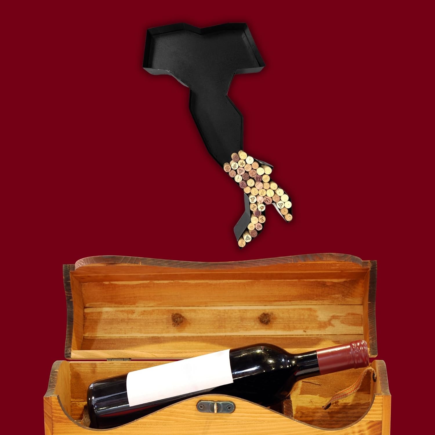 NEONSİGN Italy Map Wine Cork Holder Metal Italy Map Decor Sign Wine Bar Pub Home Decoration (Black, 24 inch)