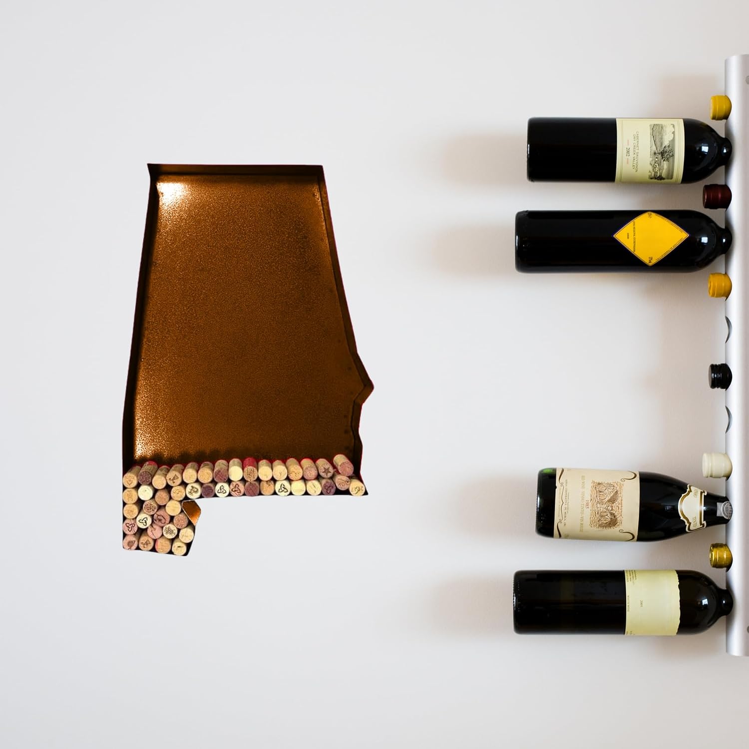 NEONSİGN Alabama Map Wine Cork Holder Metal Arizona Sign Wine Bar Pub Home Decoration (Brown Patina, 36 inch)