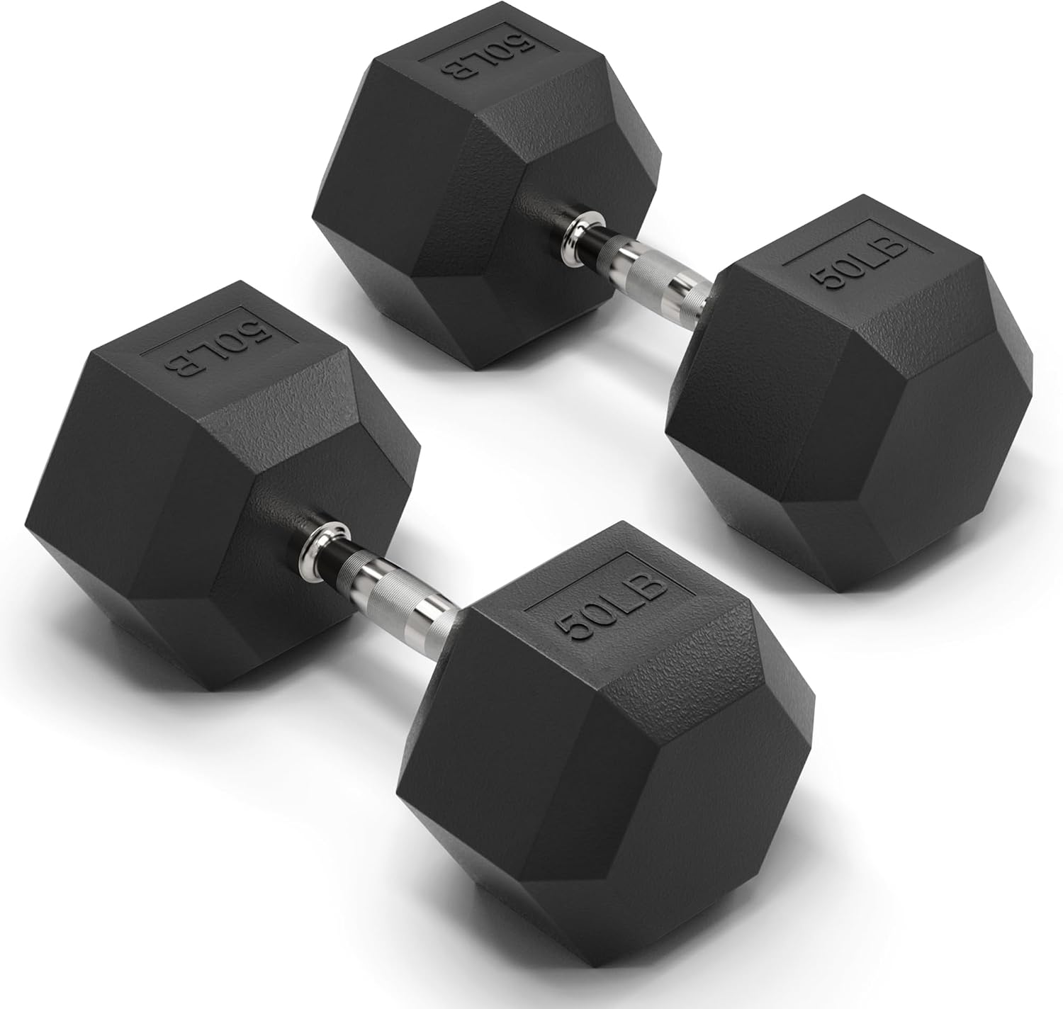 Mikolo Dumbbell Sets with Rack, Rubber Hex Dumbbells, Multiple Choices in 160/200/380/450/550LB, Hand Weights with Chrome Handle for Strength Training