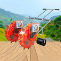 Double Row Hand-Push Roller Seeder, Lawn & Garden Spreaders Manual Seed Planter Fertilizer Machine Fertilizer Seeder for Terraces Hillsides Ntercropping Field,8 Mouths (7 Mouths