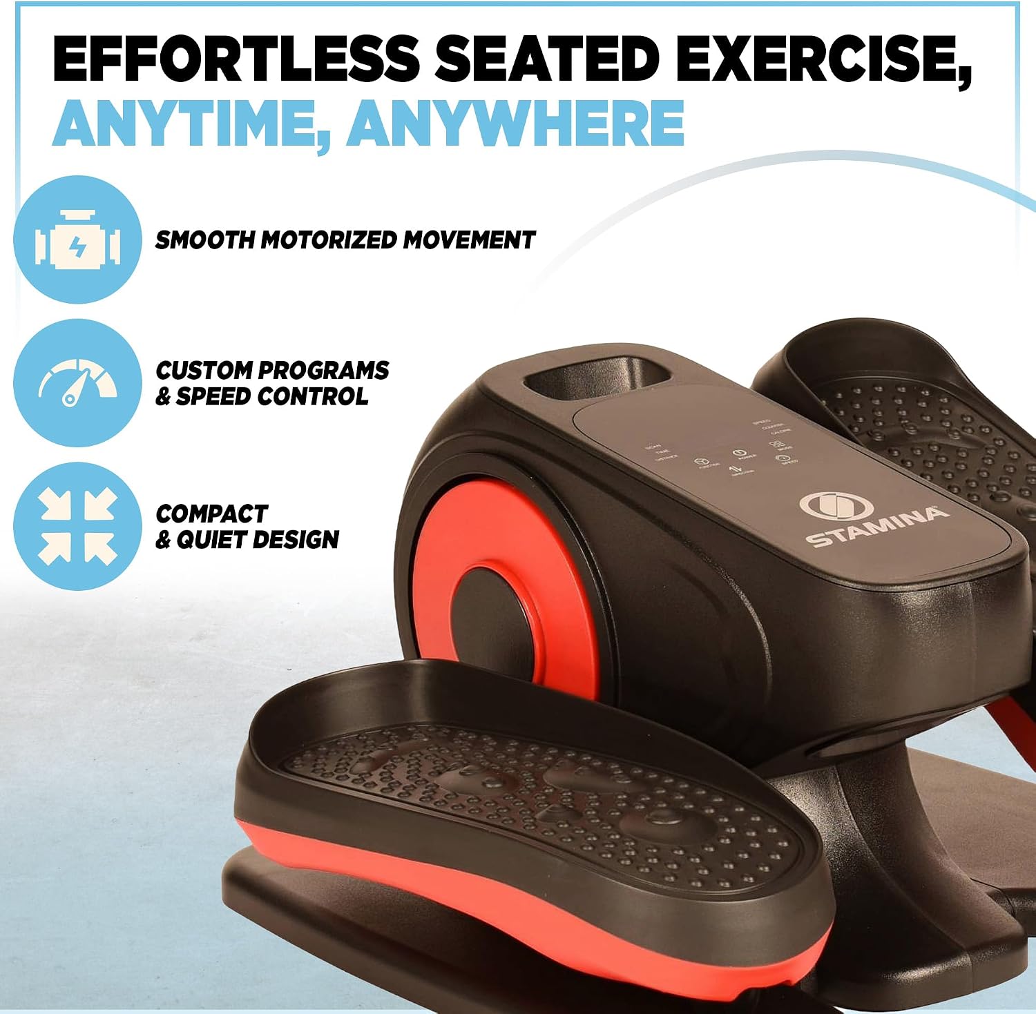 Stamina Inmotion Compact Strider Foot Exercise Machine - Under Desk Elliptical - Standing or Seated Elliptical Fitness Equipment