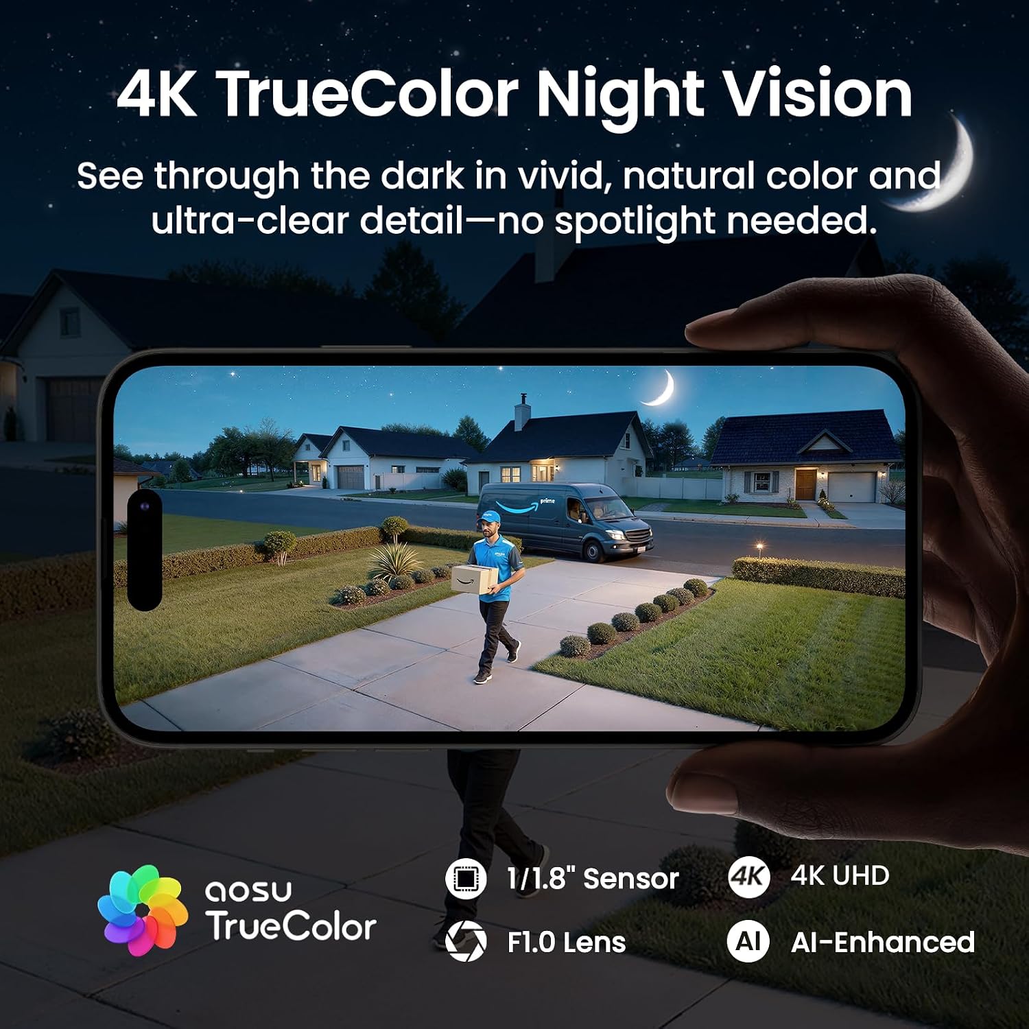 aosu T2 Ultra 4K Solar Outdoor Wireless Security Camera + 2k Wireless Doorbell Camera with Chime No Subscription Fees