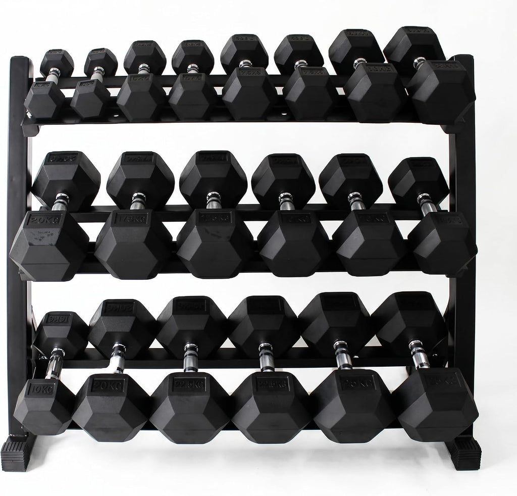 350-550 lbs Rubber Hex Dumbbells with Rack Free Weight for Home Gym, Durable Rubber Dumbbell with Storage,Coated Cast Iron Weight Strength Training Dumb bell Exercise Fitness Equipment