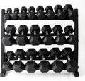 350-550 lbs Rubber Hex Dumbbells with Rack Free Weight for Home Gym, Durable Rubber Dumbbell with Storage,Coated Cast Iron Weight Strength Training Dumb bell Exercise Fitness Equipment