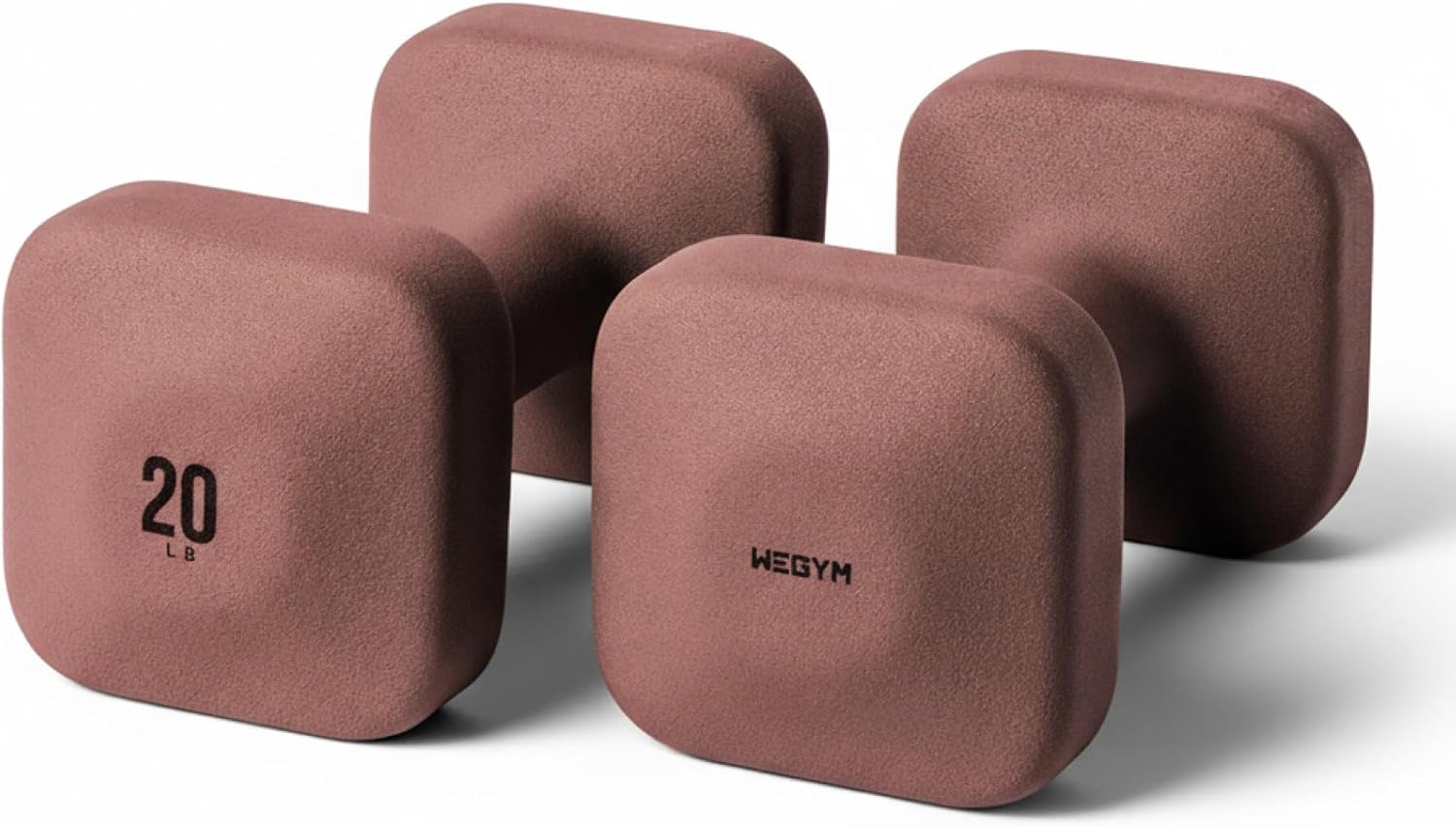 WeGym SafeGrip Square Dumbbells with Anti Slip Handles, Aesthetic Free Weights for Home Workouts, Stable Design Prevents Rolling during Floor Exercises