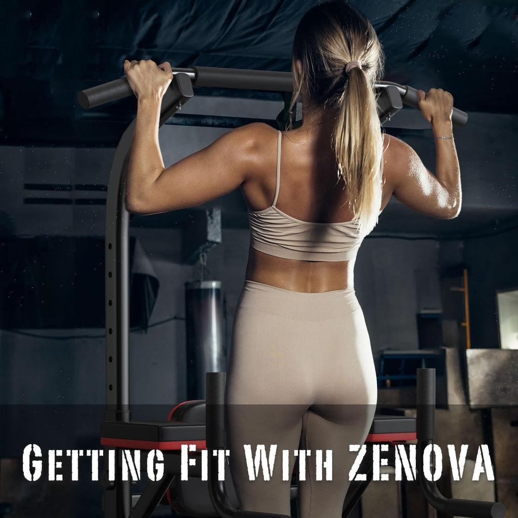 ZENOVA Pull Up Bar, Multi-Function Pull Up Dip Bar Station, Home Gym Workout Strength Training Equipment for Men Women Muscle Building
