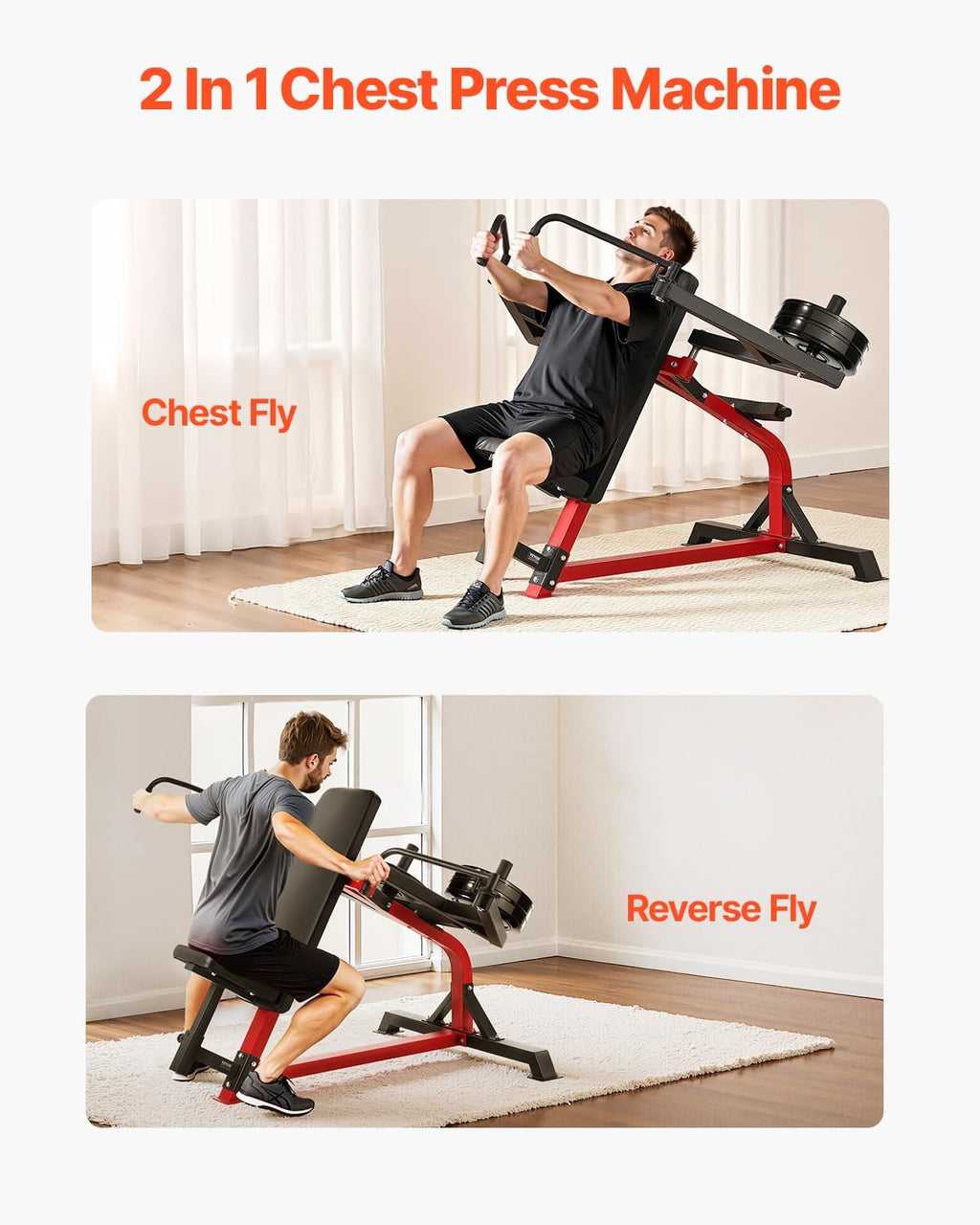 VEVOR Chest Press Machine, Bench Press Set, Adjustable Flat Incline Bench with Independent Converging Arms, Upper Chest Equipment, Fitness Home Gym Equipment Chest