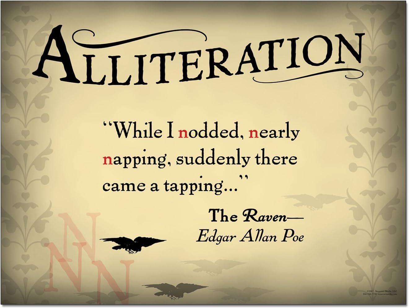 Literary Tools Set of Eight Literary Arts Posters Featuring: Foreshadowing, Irony, Metaphor, Onomatopoeia, Paradox, Alliteration, Personification, and Simile.
