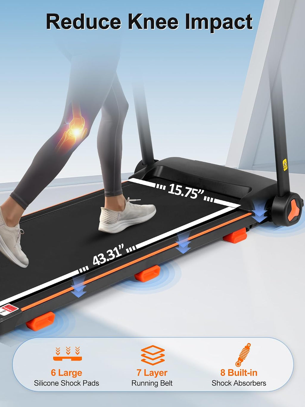 Merax Foldable Treadmills for Home with Incline - Bluetooth Speaker, Dual Control Mode, 300LBS Capacity, 7.5MPH Walking Pad Treadmill with Handle Bar, 3.0HP Low Noise Portable Walking Running Machine
