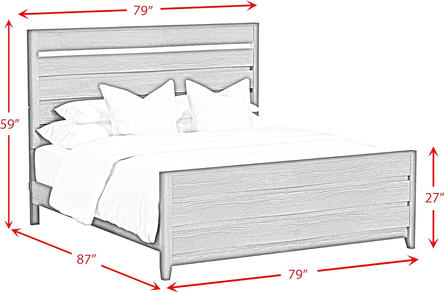 Picket House Chett King 5PC Bedroom Set with LED in Black