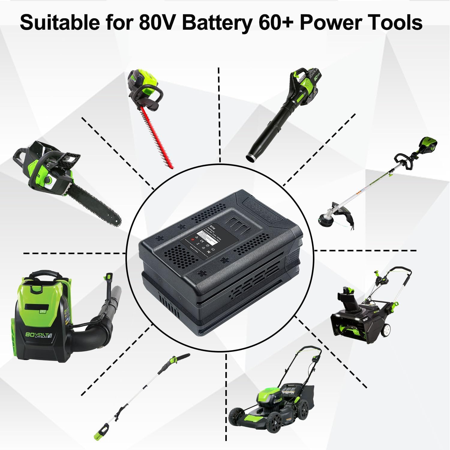 DTK 2Packs Batteries Replacement for Kobalt 80V 3000mAh Cordless Power Tool KB2580-06 KB680-06 KB280-06