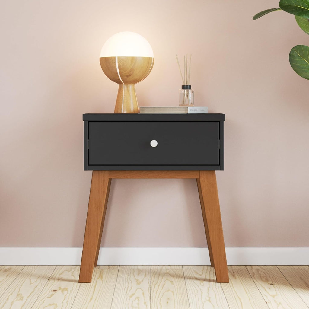 Child Craft Soho Design 4-in-1 Convertible Baby Crib Nursery Furniture Set - Baby Bed, 3 Drawer Dresser, Chest Drawer and Nightstand Desk for Babies, Toddlers and Kids (4 Piece - Ebony)
