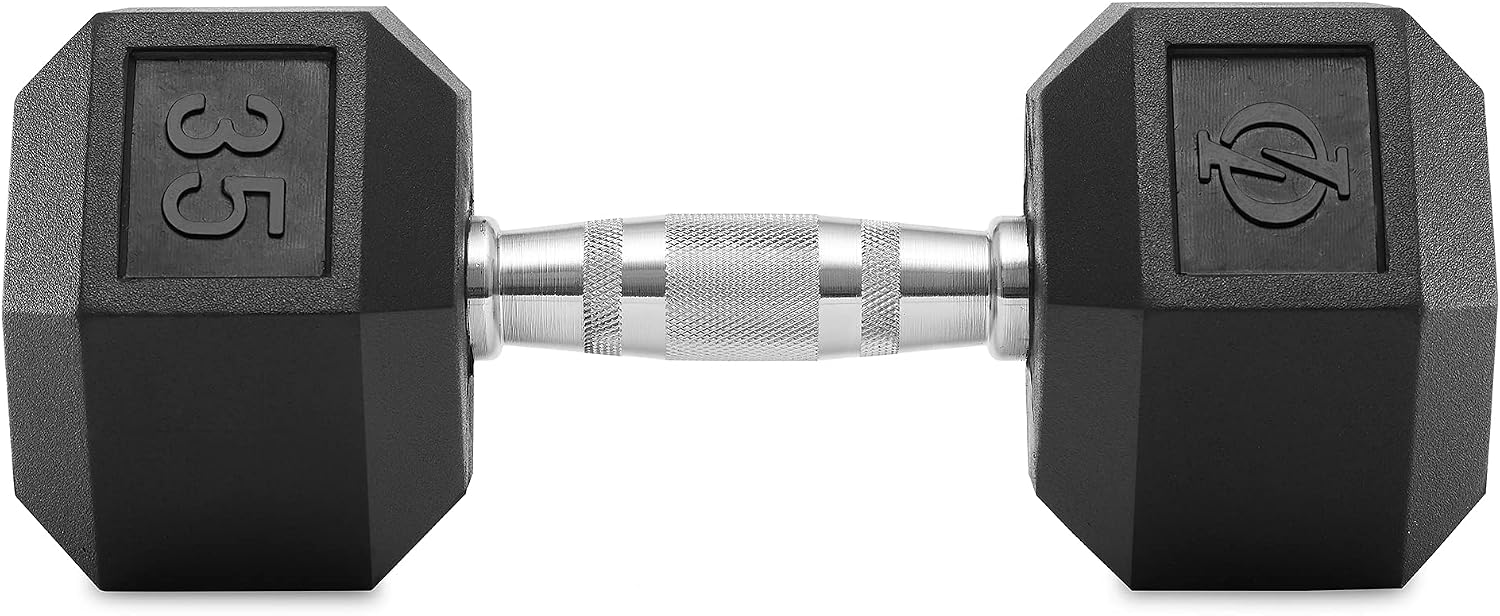 Philosophy Gym Rubber Coated Hex Dumbbell Hand Weights, Pairs
