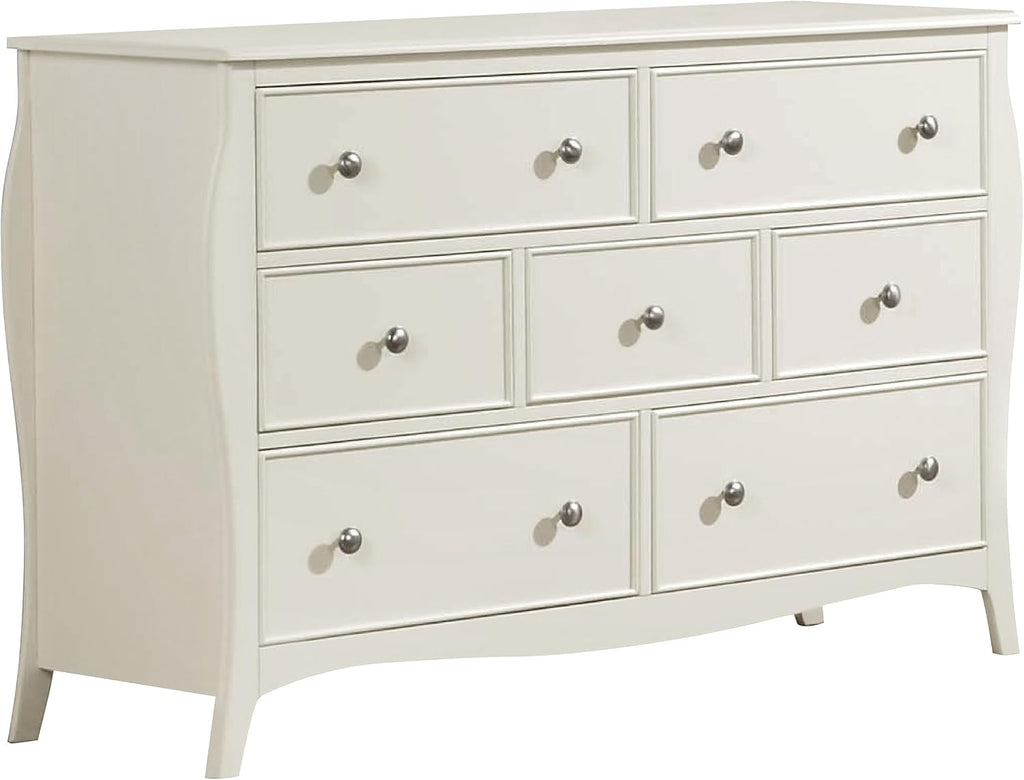 Coaster Home Furnishings Dominique Coastal 4-Piece Bedroom Set Full Size Panel Bed Frame 54-inch Headboard Cream White 400561F-S4