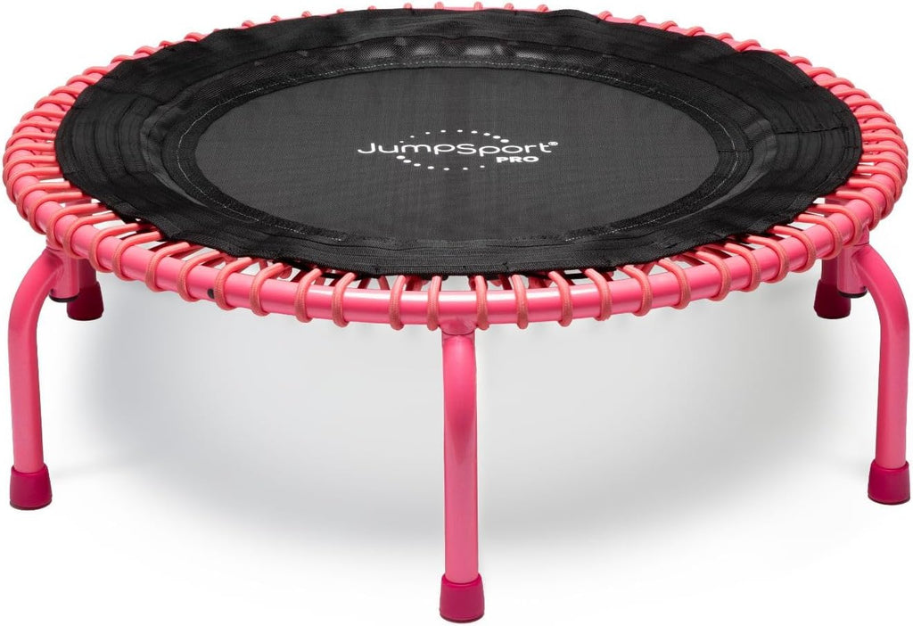 JumpSport 350 PRO 39 Inch Fitness Trampoline Indoor Rebounder Cardio Workout Equipment 300 lb Capacity