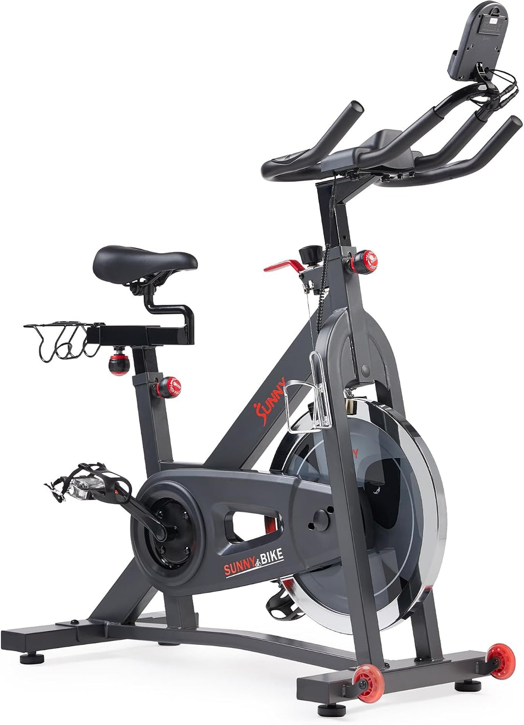 Sunny Health & Fitness Smart Cycling Exercise Bike, Free SunnyFit App Connection, Designed for Intensive Cardio Workout at Home, Adjustable Seat & Handlebar for Comfort Riding