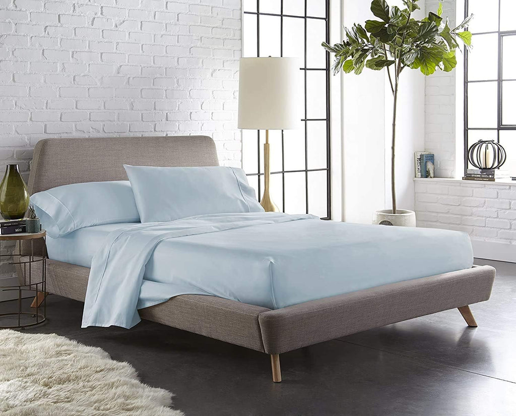 4 Piece Sheet Set- Cotton 1000 Thread Count - Luxury Bedding Set Fits Up to 15 Inches Deep Pocket - 4 Piece Sheet Set (Twin Size, Sky Blue)