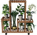 Potting Bench Table,Garden Potting Table, Plant Stands Outdoor Wooden Garden Shelf with Universal Wheel Perfect for Patio Storage and Organizing Garden Items and Plant Accessories, 80x25x81cm