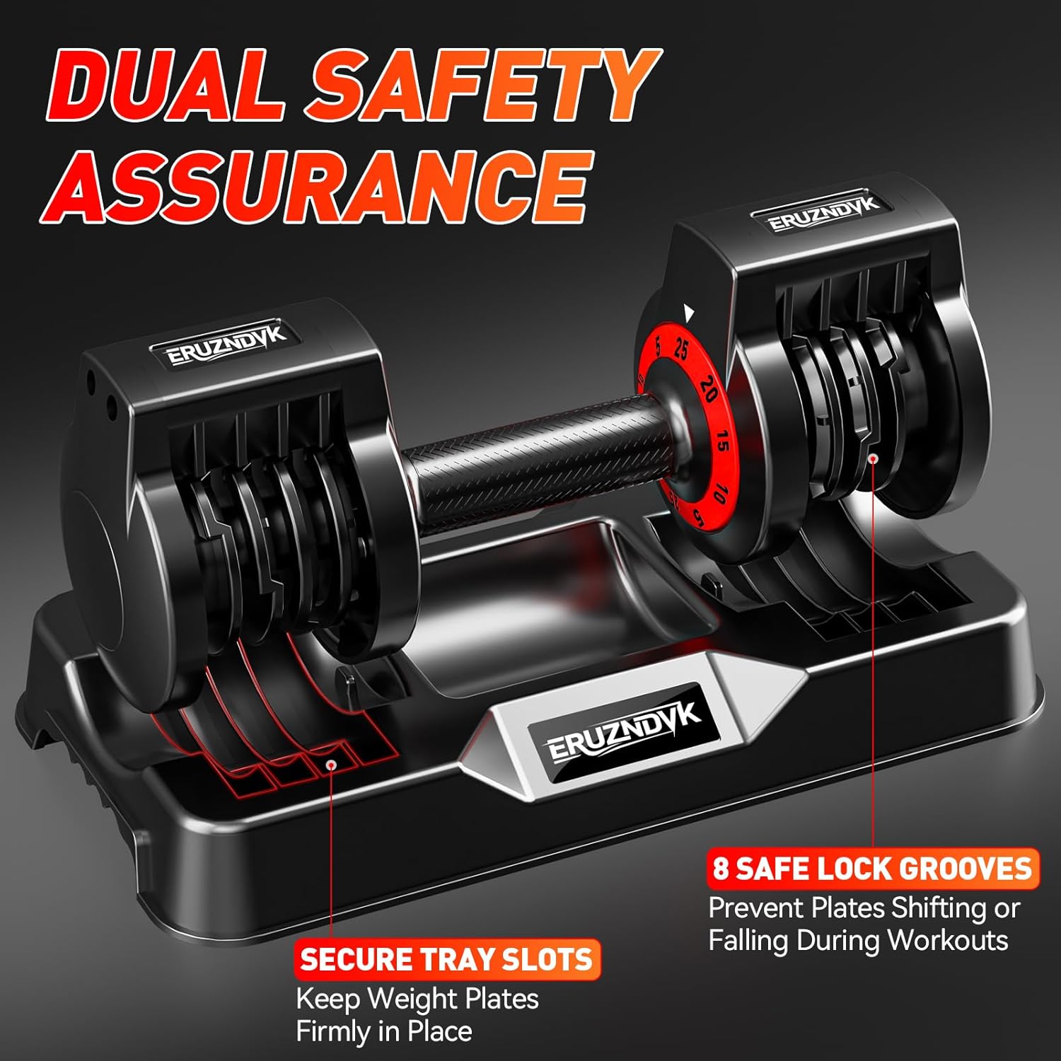 25/55lb Pair Adjustable Dumbbell Set, Adjustable Dumbbells Set of 2, 5 in 1/10 in 1 Free Weights Dumbbells Set with Anti-Slip Texture Handle, Weight Set For Home Gym Suit both Men and Women