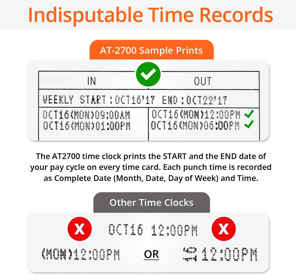 Touch Free Small Business Time Clock AT-2700