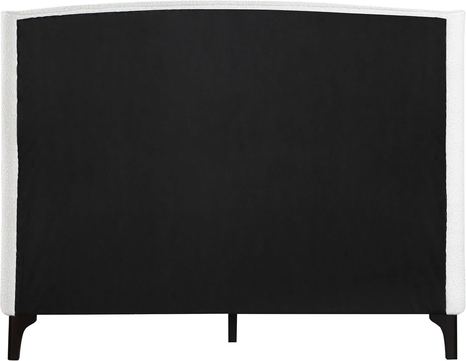 Coaster Home Furnishings - Mosby - Wood - Upholstered Bed with Curved Headboard, Boucle Upholstery and Wingback Design - Bedroom - Eastern King Size - Snow - 306020KE