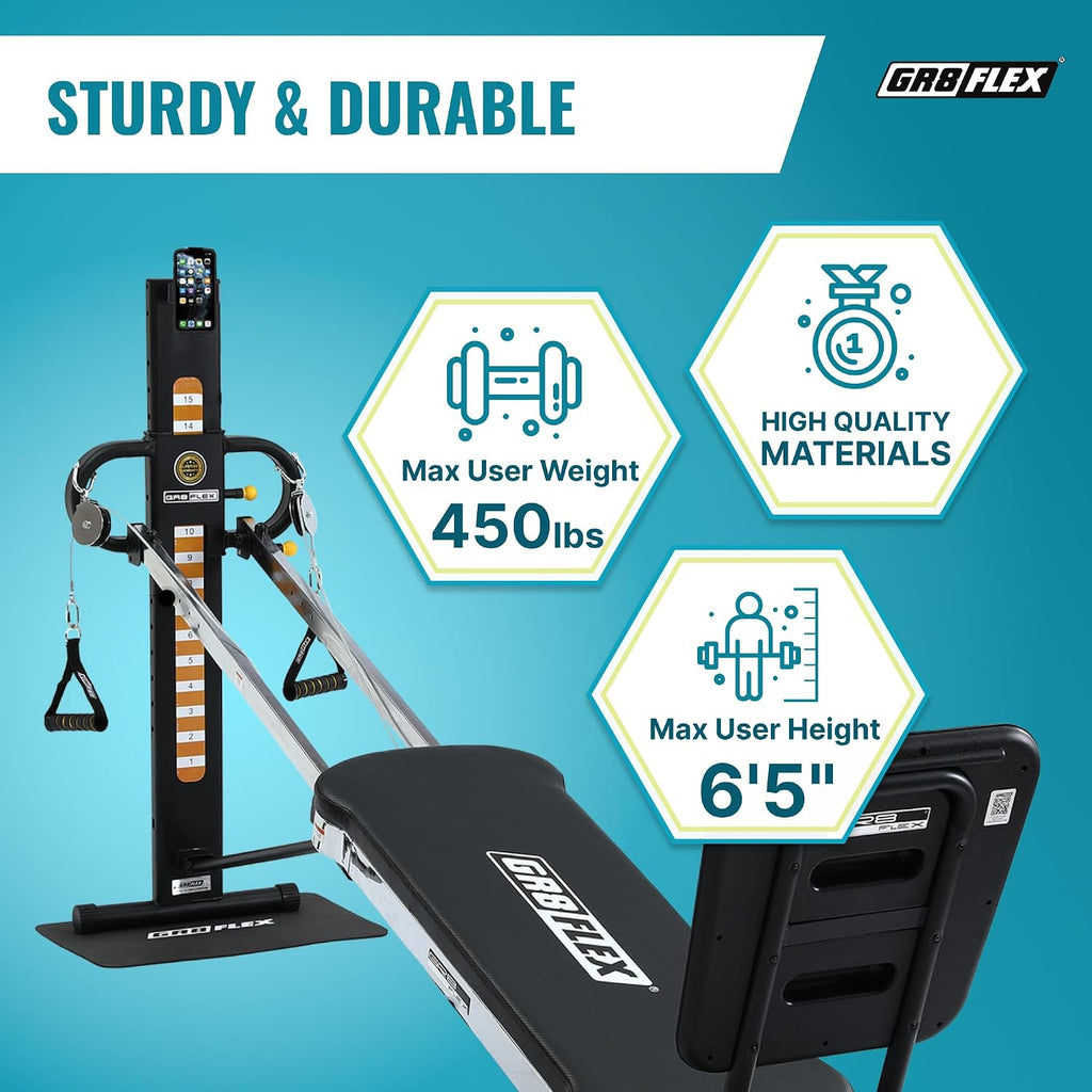 GR8FLEX Performance Gym for Total Over 100 Exercises, Multi-Functional Workout Machine, High Performance Strength Training, Cardio, and Full Body Fitness Equipment for Home Use