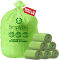 Simply Bio 64 Gallon Compostable Trash Bags Liners Flat-Top, Heavy Duty Extra Thick 1.57 Mil, 227.12 Liter, 60 Bags, Lawn, Yard, and Restaurant Use, ASTM D6400, US BPI, OK Compost Home Certified