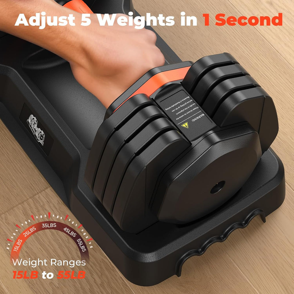 FLYBIRD Adjustable Dumbbell Set of 2, 110LB/50LB Weights Dumbbell Set for Home Gym Exercise & Fitness, Fast Change Weights with Anti-Slip Handle, Multiweight Options for Full Body Workout