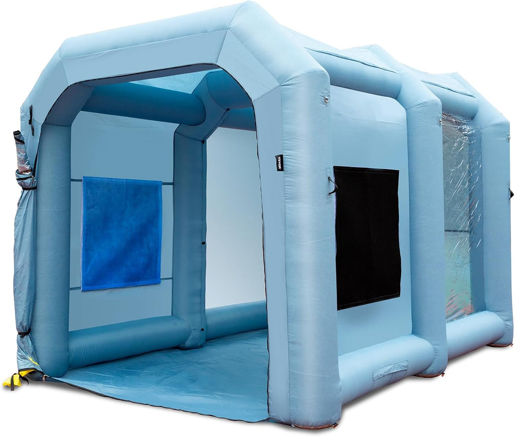 VEVOR Inflatable Paint Booth, 13x10x9ft Inflatable Spray Booth, 950W High Powerful Blower Spray Booth Tent, Car Paint Tent Air Filter System for Car Parking Workstation Motorcycle Garage