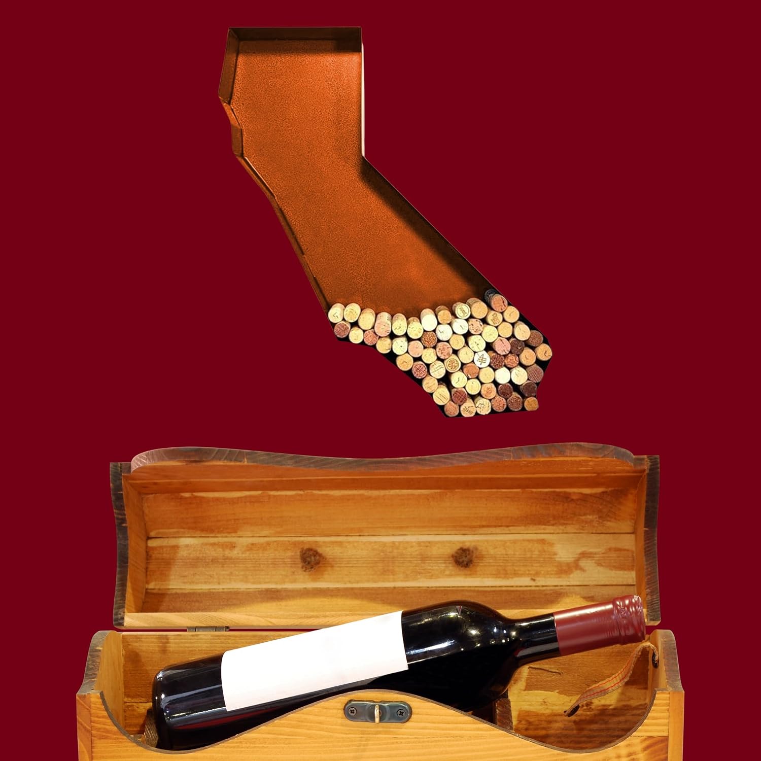 NEONSIGN California State Map Wine Cork Holder Metal Arkansas Decor Sign Wine Bar Pub Home Decoration (Brown Patina, 18 inc)
