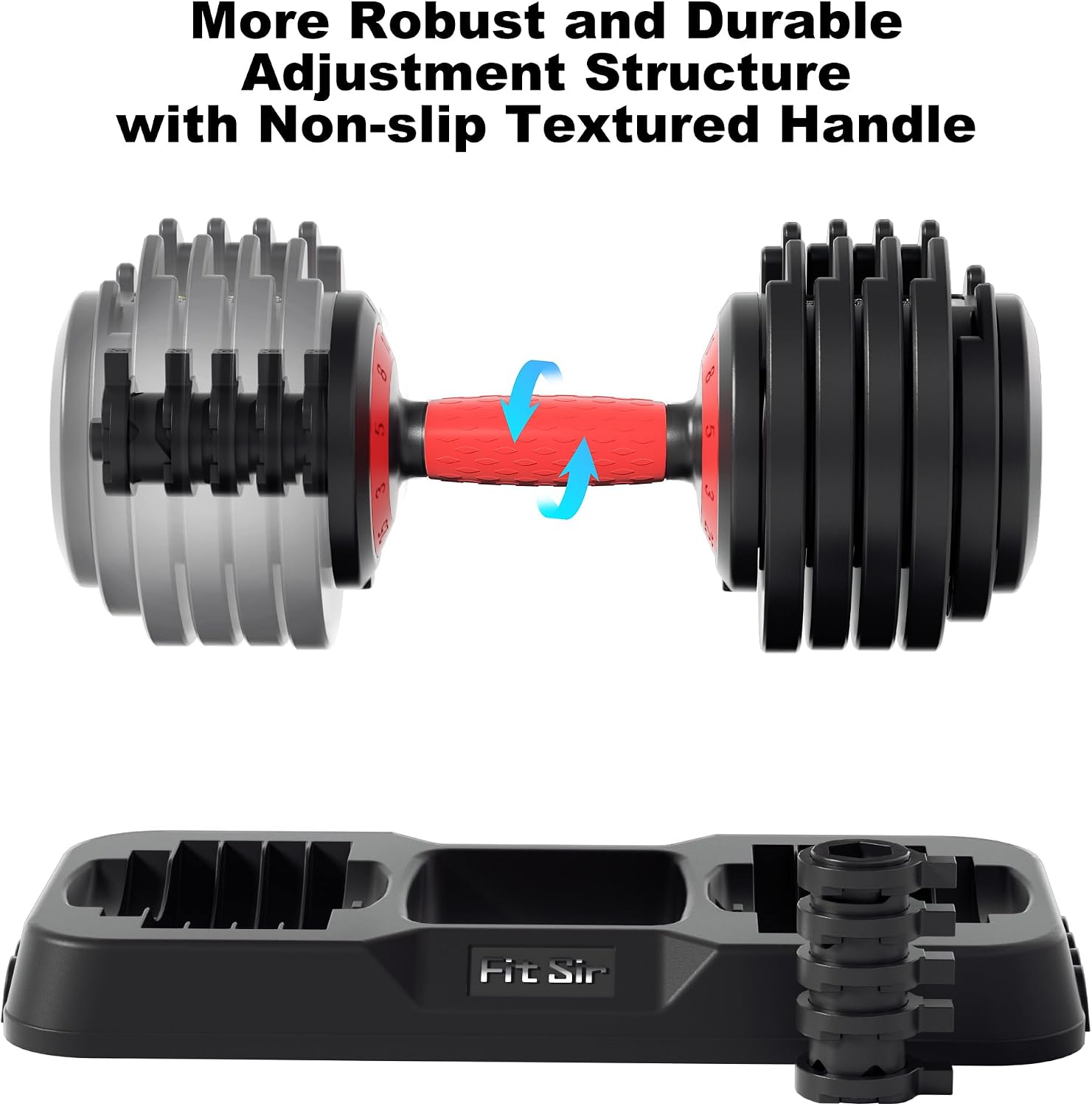 Adjustable Dumbbell Set, 10-in-1 25LB/55LB Ajustable Dumbbells with Safe Locking System, Enclosed Storage Tray, 1 Sec Fast Adjustment, Comfortable Non-Slip Textured Grip, Suitable for Home Gym Workouts Men and Women