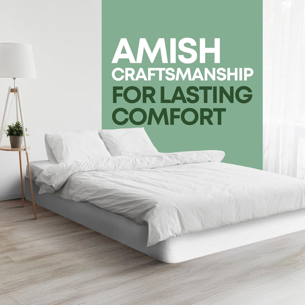 Greaton, 8' King Box Spring for King Bed – Amish-Made in the USA – Solid Wood Box Spring Mattress Foundation with Stable & Quiet Support – Flat-Packed & Easy Assembly – White