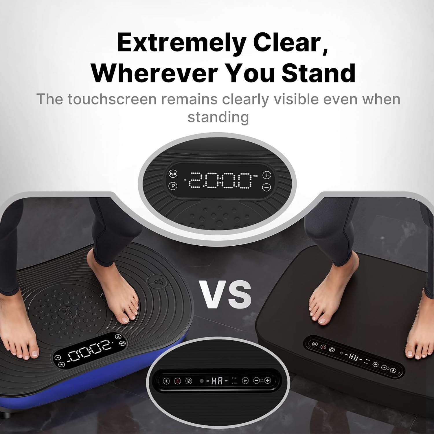 MERACH Vibration Plate Exercise Machine, Vibrating Platform for Lymphatic Drainage Weight Loss Muscle Activation, Full Body Home Exercise Equipment with LED Touch Screen Bluetooth Pull Cord