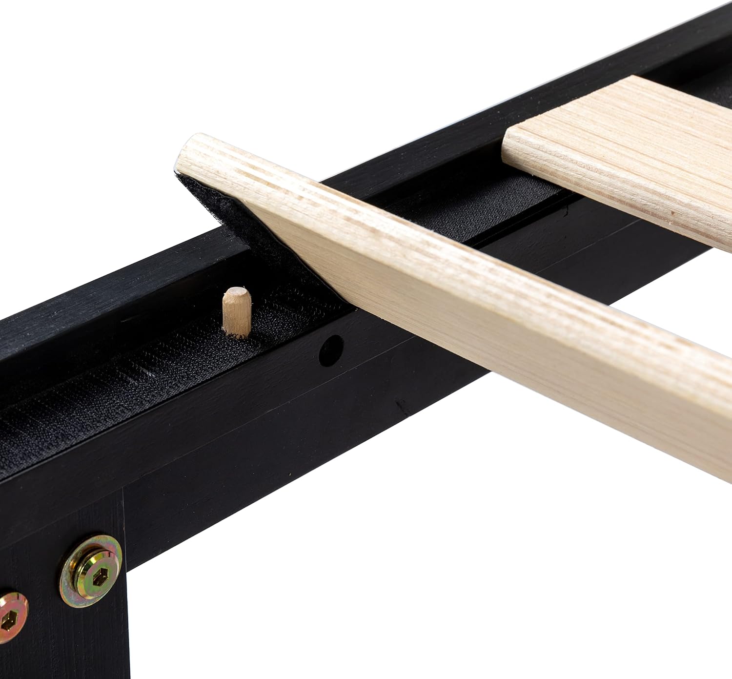 Mellow Naturalista Classic 12 Inch Solid Wood Platform Bed with Wooden Slats, Twin, Black