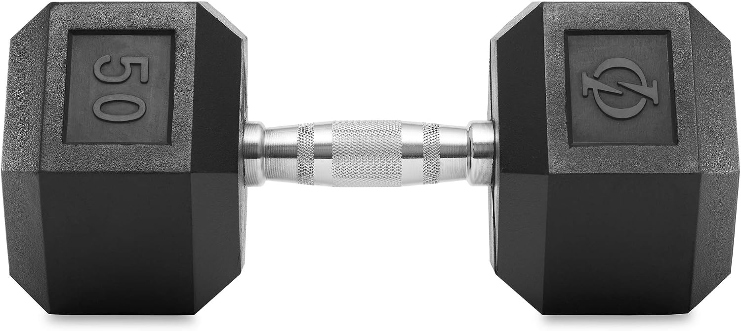 Philosophy Gym Rubber Coated Hex Dumbbell Hand Weights, Pairs
