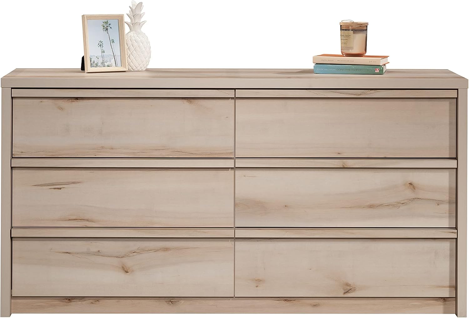 Sauder Harvey Park 6 Drawer Dresser for Bedroom Wooden Dressers & Chest of Drawers, in Pacific Maple