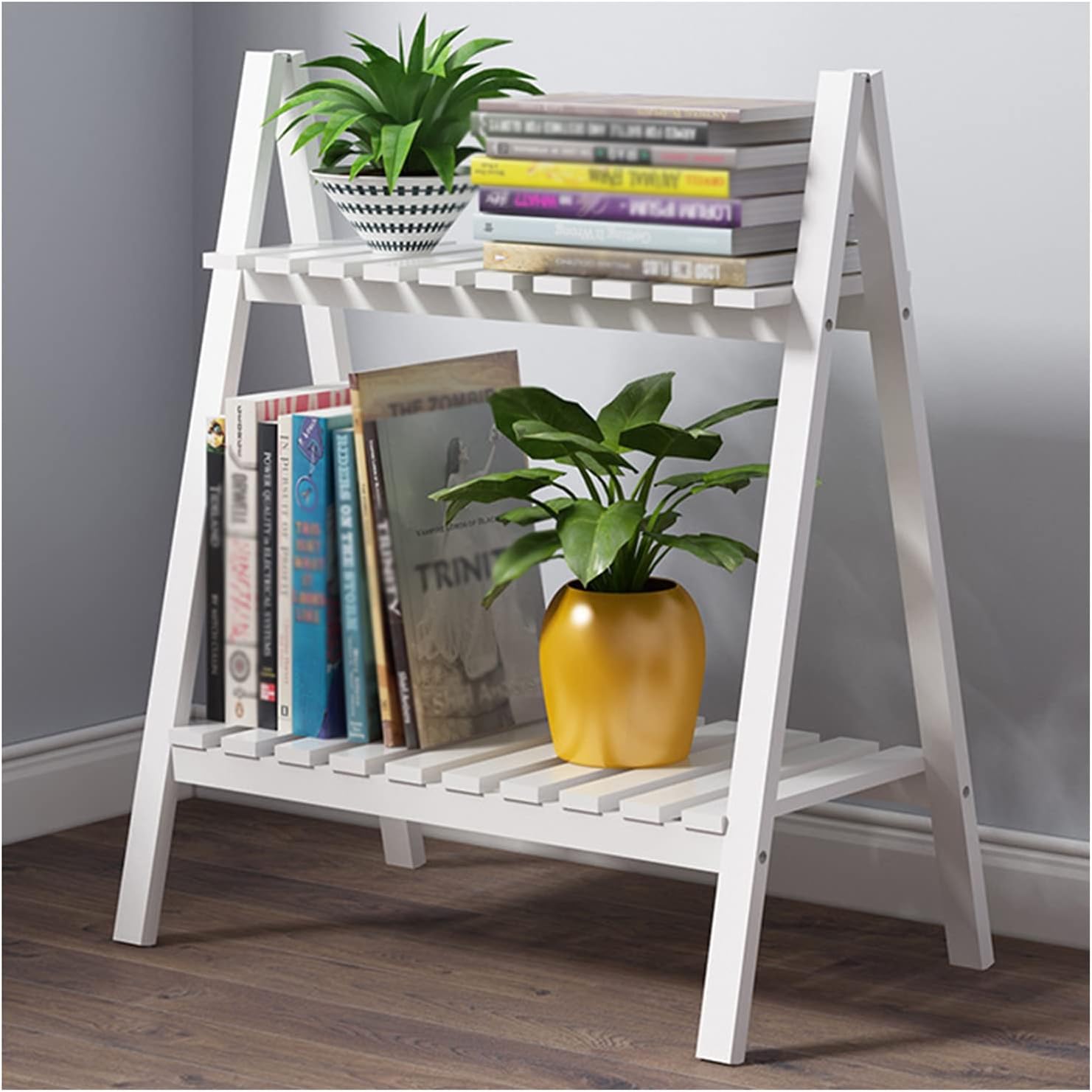 Potting Bench Work Station Outdoor Garden Potting Bench Work Station, Two Layers Workbench Planting & Gardening Station (White)