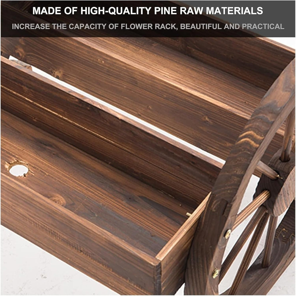 Potting Bench Table,Garden Potting Table, Outdoor Garden Potting Table Potting Garden Car Double-Deck Garden Work Bench Multifunction Storage Flower Plant DIY Workstation for Patio Backyard and Porch