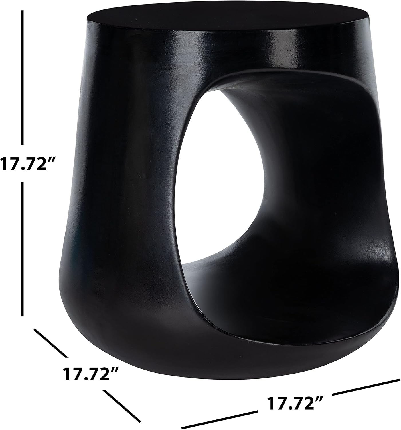 SAFAVIEH Outdoor Collection Vikki Modern Black Concrete Accent Table (Fully Assembled) VNN1040C