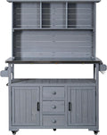 Potting Benches for Outside with Stainless Steel Top, 65''H Fir Wood Potting Bench with Storage, Outdoor Gardening Table (Gray)