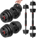 FDS4 Adjustable Dumbbell Set, 20/30/40/60/80 lb Free Weight Set with Connector, 3-in-1 Design for Dumbbell, Barbell, and Weight Plate Training, Home Gym Fitness Equipment for Men and Women