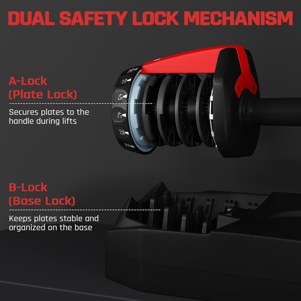 Yaheetech Adjustable Dumbbell Set Free Weights for Home Gym 15-in-1 Quick Lock Adjustable Dumbbells Interchangeable Women Men Full Body Strength Training with Anti-Slip Handle Black