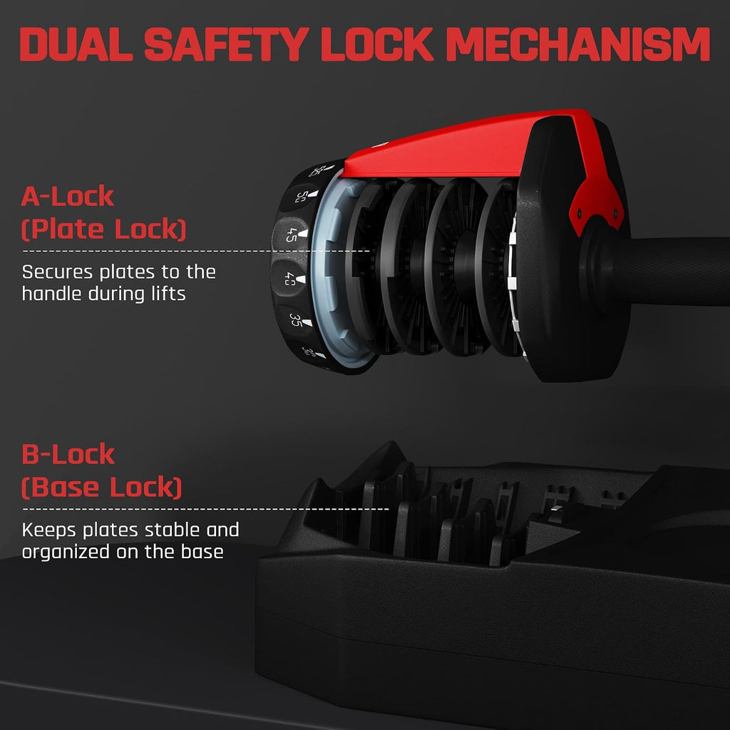 Yaheetech Adjustable Dumbbell Set Free Weights for Home Gym 15-in-1 Quick Lock Adjustable Dumbbells Interchangeable Women Men Full Body Strength Training with Anti-Slip Handle Black